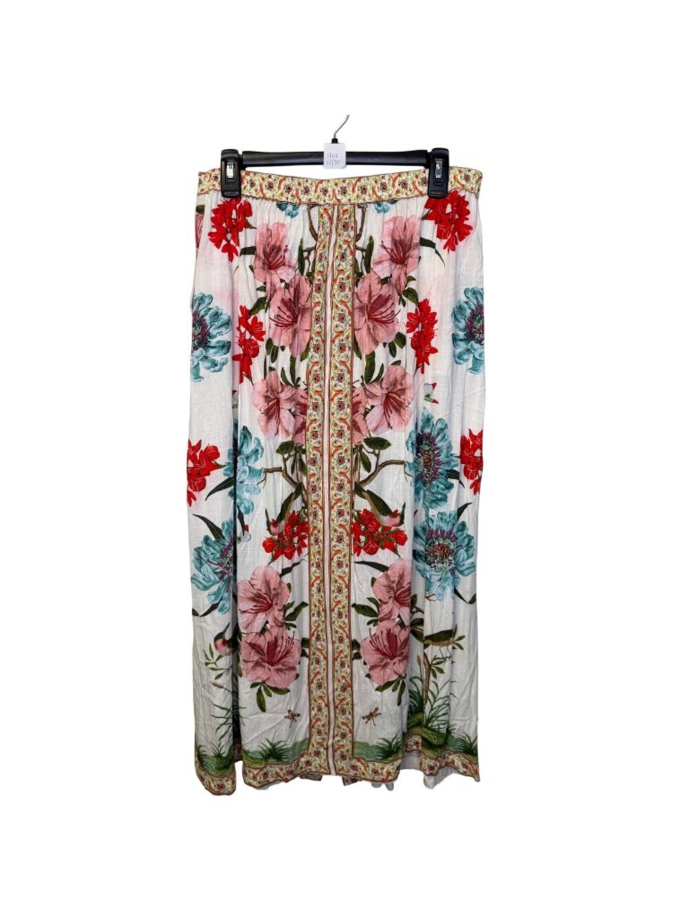 Rose + Olive Resort Floral Maxi Skirt Womens Medium Boho Cottagecore Pull On